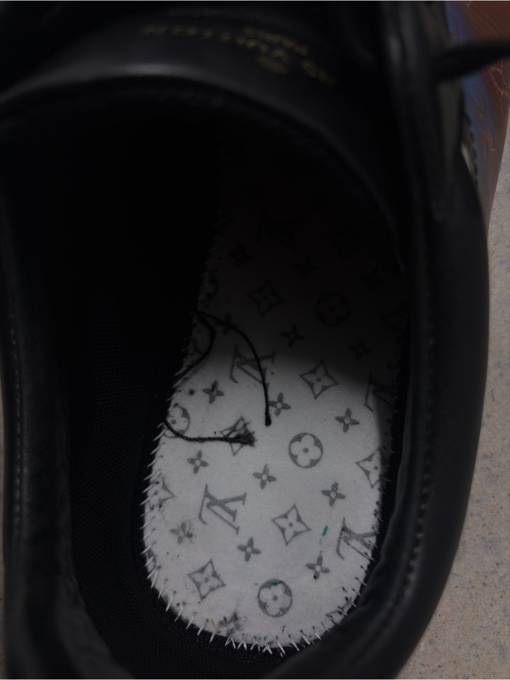 Louis Vuitton Black Leather Low-Top Sneakers with Iridescent Panels - Picture 5 of 8